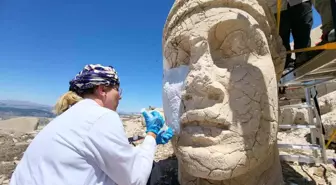 Nemrut Dağı'ndaki Heykellere Nano Kireç Uygulamasıyla Restorasyon