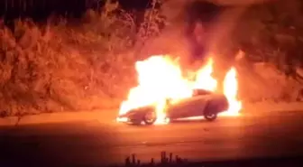 Tekirdağ'da Seyir Halindeki Araç Yangını