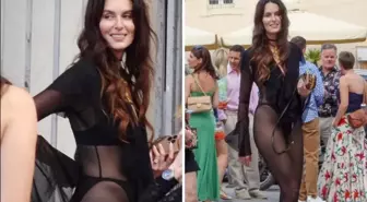 Ünlü modelden görülmemiş düğün kıyafeti! Kimse geline bakmadı