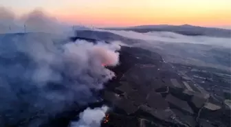 Tekirdağ'da Orman Yangını Havadan Görüntülendi