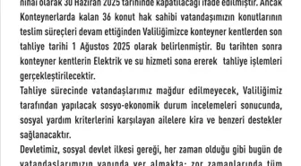 Elazığ'da Konteyner Kentlerin Tahliyesi İçin Tarih Belirlendi