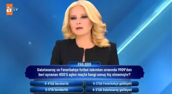 Galatasaray ve Fenerbahçe futbol takımları arasında 1909'dan beri oynanan 400'ü aşkın maçta hangi sonuç hiç olmamıştır?