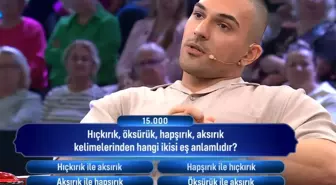 Hıçkırık, öksürük, hapşırık, aksırık kelimelerinden hangi ikisi eş anlamlıdır?