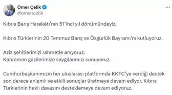 Ömer Çelik'ten Kıbrıs Türklerine Barış ve Özgürlük Bayramı Mesajı