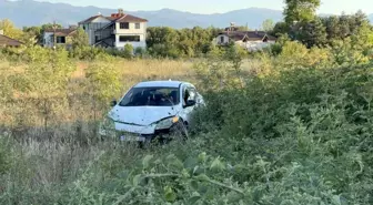 Düzce'de Otomobil Büyükbaş Hayvana Çarpmamak İçin Takla Attı