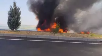 Ehliyetsiz Sürücü Cam Yüklü TIR'ı Yaktı