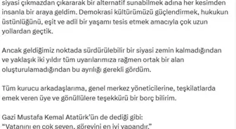 Gelecek Partisi'nden İstifa Eden İstanbul Milletvekili Doğan Demir Açıklama Yaptı