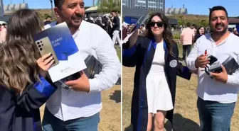 Kızına mezuniyet hediyesi verdi, çevredekiler olayı çok başka anladı