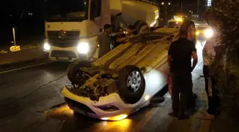 Malatya'da Araç Ters Döndü, Sürücü Yaralanmadan Kurtuldu