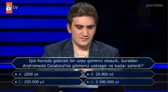 Işık hızında gidecek bir uzay gemimiz olsaydı buradan Andromeda Galaksisi'ne gitmemiz yaklaşık kaç yıl sürerdi?