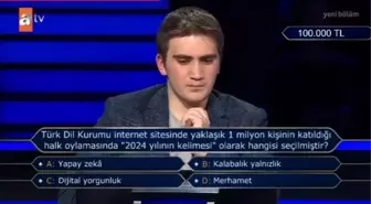 Türk Dil Kurumu internet sitesinde yaklaşık 1 milyon kişinin katıldığı halk oylamasında '2024 yılının kelimesi' olarak hangisi seçilmiştir?