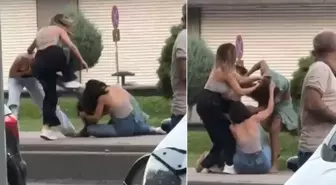 4 kadın dakikalarca kavga etti! Erkekler bile ayıramadı