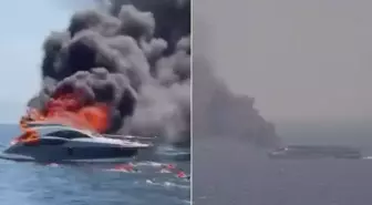 Kınalıada açıklarında can pazarı! 16 kişiyi taşıyan yat böyle yandı