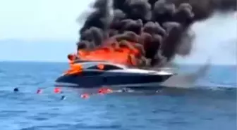Kınalıada'da Lüks Motoryat Alev Alev Yandı, Yolcular Denize Atlarken Görüntüler Ortaya Çıktı