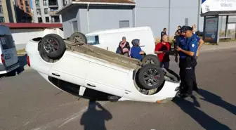 Samsun'da otomobil takla attı: 1 yaralı