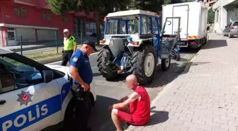 Samsun'da Çalınan Traktörle Şehir Merkezinde Tur Atan Şahıs Yakalandı