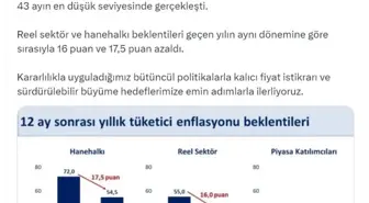 Bakan Şimşek: 12 Ay Sonrası Enflasyon Beklentisi 43 Ayın En Düşüğünde
