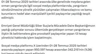 Siber Suçlarla Mücadele: Orman Yangınlarına Provokatif Paylaşımlar Yapan 13 Hesap Yöneticisi Hakkında İşlem Başlatıldı