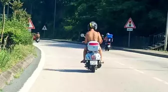 Ordu'da Motosiklet Sürücülerinin Kask ve Ekipmansız Seyahati Tepki Çekti
