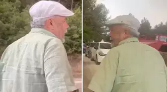 Yangının ortasında gözyaşları içinde eşini aradı