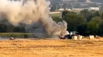 Bolu'da Balya Makinesi Yangını, Anızları Tehdit Etti