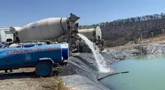 Bursa'da Yangın Söndürme Çalışmaları İçin Gölet Oluşturuldu