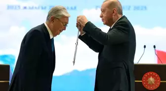 Cumhurbaşkanı Erdoğan tarafından Kazakistan Cumhurbaşkanı Tokayev'e Devlet Nişanı tevcih edildi