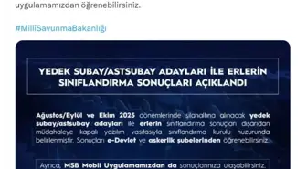 2025 Yılı Yedek Subay ve Erlerin Sınıflandırma Sonuçları Açıklandı
