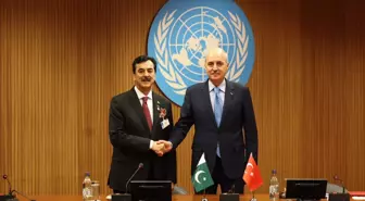 TBMM Başkanı Numan Kurtulmuş, Pakistan Senatosu Başkanı Syed Yusuf Raza Gilani ile Cenevre'de bir araya geldi