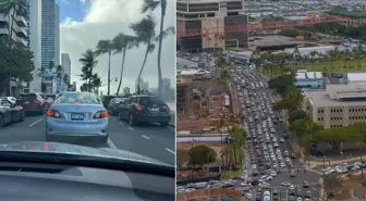 Tsunami uyarısının ardından Hawaii'de trafik kilitlendi