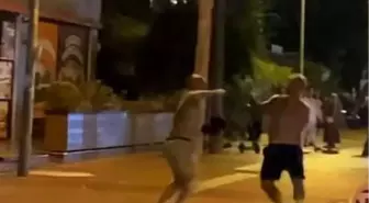 Alanya'da İki Rus Turistin Kavgası Kameralara Yansıdı