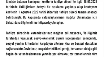 Elazığ'da Konteyner Kentler 1 Ağustos'ta Tahliye Edilecek