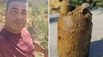 Zeytin bahçesini sularken bulduğu cisim asırlık top mermisi çıktı
