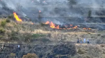 Sabah söndürülen yangın öğleden sonra yeniden başladı, vatandaşlar da müdahaleye katıldı