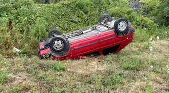 Başiskele'de Takla Atan Otomobilin Sürücüsü Yaralandı