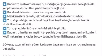 Adalet Bakanı Tunç: 2024 Yılına Kadar 38 Bin Kadastro Dosyası Sonuçlandırılacak