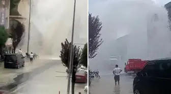 Düzce'de su borusu patladı: 5 metre su fışkırdı
