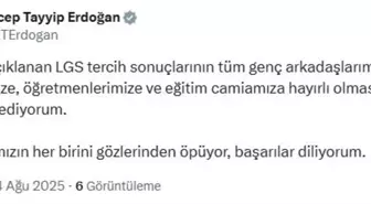 Cumhurbaşkanı Erdoğan'dan LGS Tercih Sonuçları Açıklaması