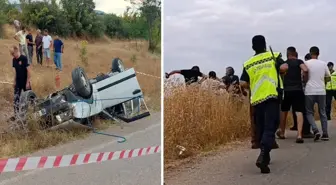 Takla atan otomobilin sürücüsü öldü, yakınları araçta yaralanan kişiye saldırdı