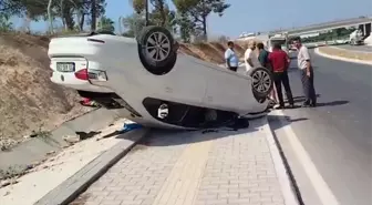 Mersin'de Ters Dönerek Kaza Yapan Otomobilde 4 Yaralı