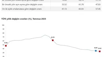 Temmuz Ayı Tüketici Enflasyonu Yıllık Yüzde 33,52 Oldu
