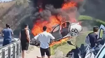 Ümraniye'de Kaza Sonrası Yangın Çıktı