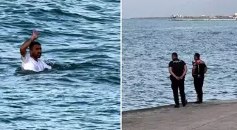 Polisten kaçmak için denize atladı, hikayenin sonu hüsranla bitti