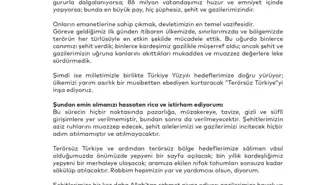 Cumhurbaşkanı Erdoğan'dan şehit ve gazi ailelerine mektup