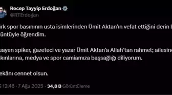 Cumhurbaşkanı Erdoğan'dan Ümit Aktan için taziye mesajı