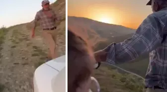 Üzüldüğü için veda edemediği torununun ardından dakikalarca koştu