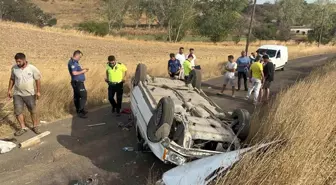 Tekirdağ'da Kontrolden Çıkan Otomobil Takla Attı