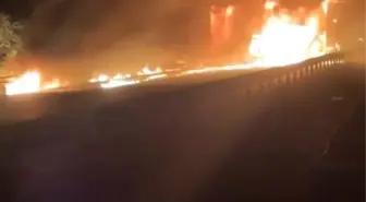 Giresun'da Seyir Halindeki Tırda Yangın Çıktı