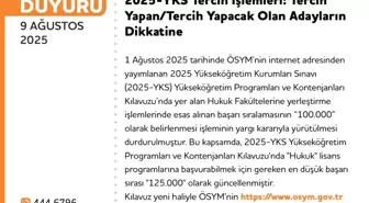 ÖSYM, 2025 YKS Tercih Kılavuzunu Güncelledi