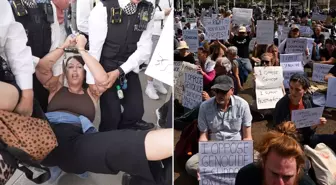 İngiltere'deki Filistin'e destek gösterilerine katılan 466 kişi gözaltına alındı